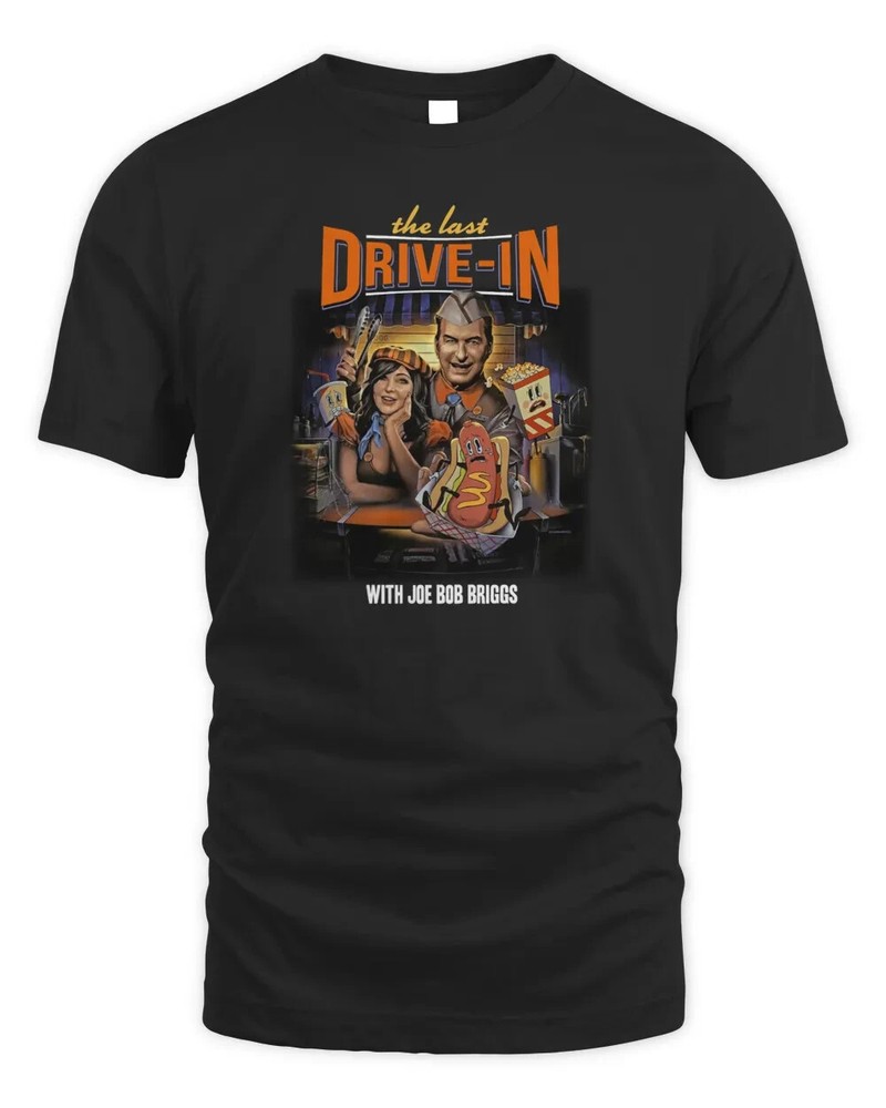 The Last Drive-In Official Season 5 2023 Joe Bob Briggs with Logo T-Shirt