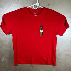 Athletic Works Mens L Red Moisture Wicking Tri-Blend Short Sleeve T-Shirts 2 New