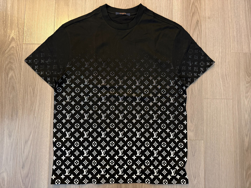 Louis Vuitton Monogram Gradient Tee Shirt noir blanc black sz L