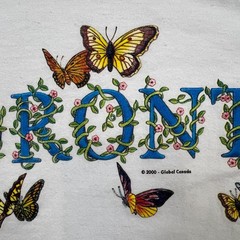 VTG 2000 Toronto Canada Butterflies T Shirt Mens Small White Animal Graphic Tee
