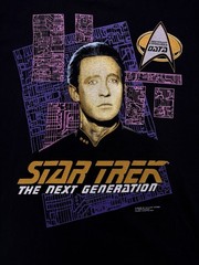 VNG Star Trek Next Generation Lt. Commander Data 1991 XL TShirt Black Single USA