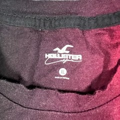 Hollister Original T-Shirt Mens XL Black Red Embroidered Logo Crew Neck Casual