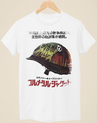 Full Metal Jacket – Japanese Movie Poster Inspired Unisex White T-Shirt