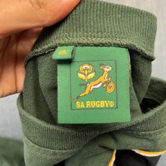 SA Rugby Springboks Mens T-Shirt Size XL Black Green South Africa Colorblock