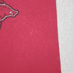 Russell Athletic Arkansas Razorbacks T-Shirt Mens Medium Red Distressed Logo
