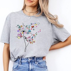 Cute Sewing Dandelion Quilting Flowers Quilter Sewing T-Shirt Tee