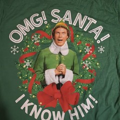 ELF MOVIE TSHIRT OMG -SANTA! I know him! Small