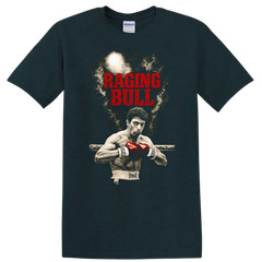 Raging Bull Boxing T Shirt Fighter w/ Red Gloves Graphic Tee Sport Apparel