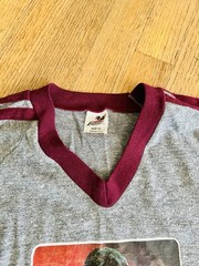 Vntg Gray Maroon Stripes Stallone Cobra 1986 Raglan Bantam Tshirt M 38-40 Small
