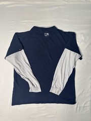 Quiksilver Men’s L Blue/White Knit Crew Neck Long Sleeve Graphic Logo T-Shirt