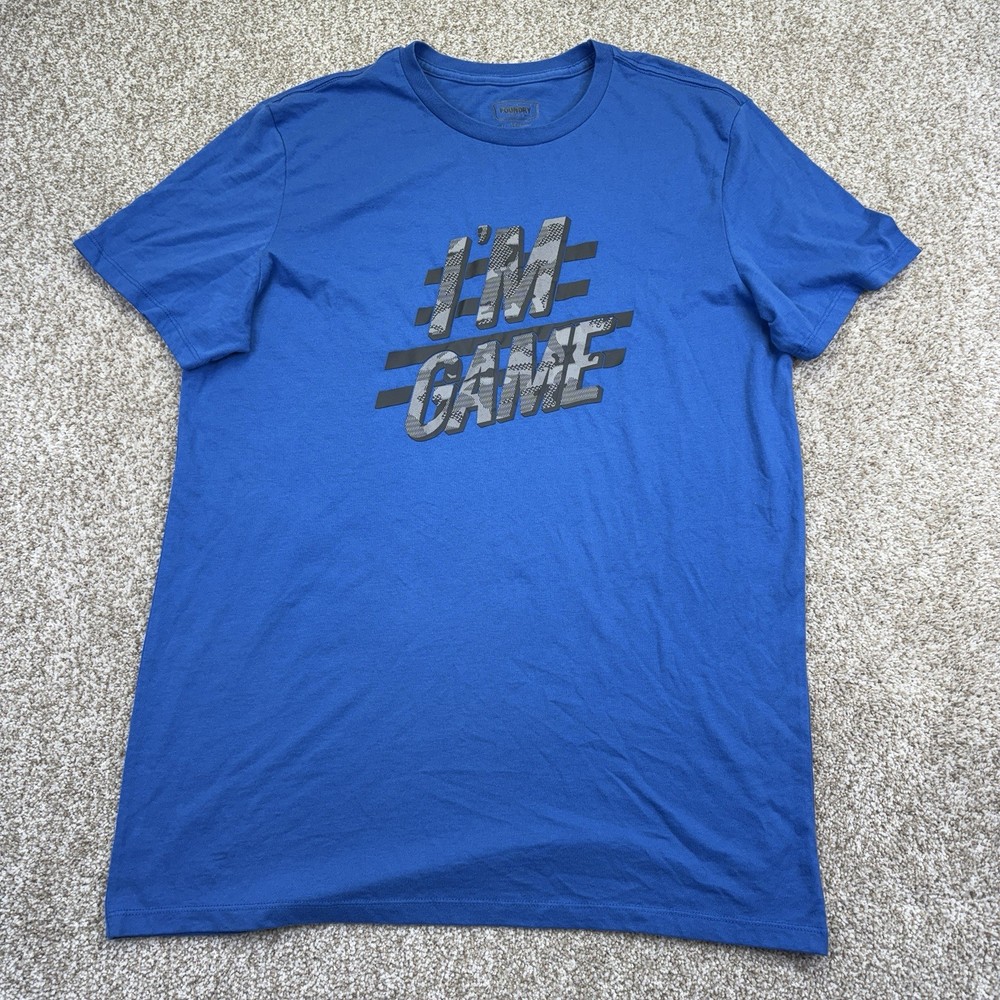 NEW Foundry T Shirt Mens Size LT Blue I’M GAME Short Sleeve