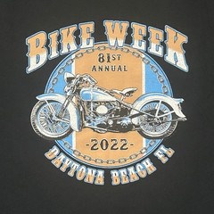 Mens Black Bike Week Daytona Beach FL 2022 T Shirt Motorcycle Event Size Large