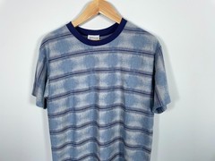 90s Striped Pattern T-Shirt Adult Large Blue Striped Geometric Skater USA Made