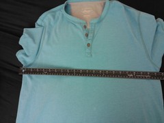 G.H. Bass & Co. Henley T-Shirt Mens Teal Blue Size Large Short Sleeve