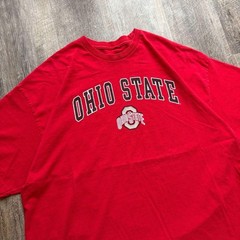 1990s Red Ohio State Arch Logo Spell-out Tee