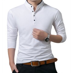 Zonbailon men’s long sleeve solid color Soft breathable bottomed shirt
