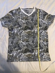American Rag T-Shirt Mens Large Floral Palm Short-Sleeve Crew-Neck Cotton Blend