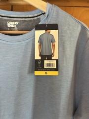 Lands’ End Blue Stretch Recycled Classic Fit Crew Neck Short Sleeve Tee Size S
