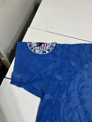 Untamed Lion Shirt XL Blue Y2K Grunge AOP Skater Streetwear Cyberpunk MMA Tapout