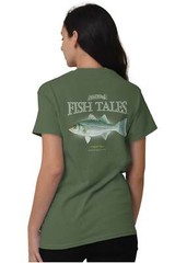 Gill McFinns Striped Bass Angler Fishing Womens or Mens Crewneck T Shirt Tee