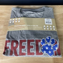 Standard Unisex Non-fitted Tee Shirt Gray Freedom Men’s XL