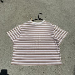Size M BDG Striped Crew Neck 100% Cotton Knit Ribbed Collar Brown/White T-Shirt