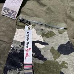 Triple Five Soul Shirt Mens XL Tee Camouflage Army Fatigue Grunge Zipper NWT