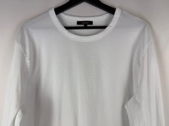 Quince Men’s White Long Sleeve 100% Pima Cotton Luxe Touch Tee Shirt Large L