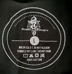 Men’s Black Rebel Society Short Sleeve T-shirt Sword Scales Snake Cotton Grunge