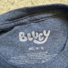 Bluey Bingo Graphic Print Logo T-Shirt Blue Short Sleeve Crew Neck Size M