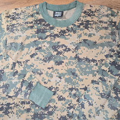 Vintage Fox Outdoor Digital Camo Shirt Mens Green Single Stitch Military Tee