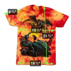 VIntage 2001 All Over Print AOP Dragons Warriors Tie Dye NWOT Mens M Meikle John