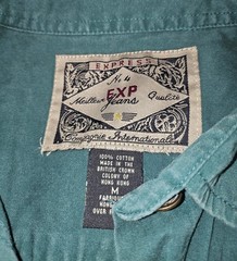 Vintage Express EXP Shirt M British Crown Colony Hong Kong Cotton Button Up
