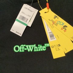 Off-White Men’s L Black Crew Neck Short Sleeve Graphic Logo T-Shirt