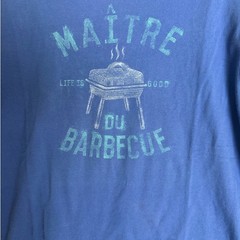 Life Is Good BBQ Graphic T-Shirt “Maitre Du Barbecue” Blue Men’s L Grill Summer