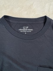 Vineyard Vines Navy Lacrosses Print Pocket Crew Neck Men’s L Short Sleeve Tee