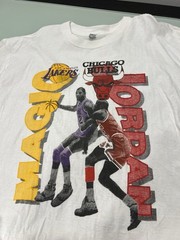 Vintage Michael Jordan Magic Johnson Lakers Vs Bulls T Shirt Mens Sz XL