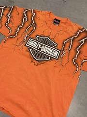 Vintage 90’s Harley Davidson Lightning AOP Tee Shirt, Rare Piece.