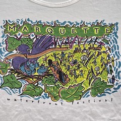 VINTAGE Marquette Waterfront Festival Men Shirt L Single Stitch 90s USA