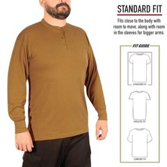 Rothco Desert Sand Long Sleeve Henley T-Shirt 21035 – XL