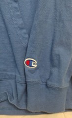 Champion Men’s Large Long Sleeve Hoodie T-shirt Royal Blue Graphics Pocket