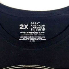 Great American Lakes & Timber Mens T-Shirt 2XL Black Land Free Home Brave Eagle