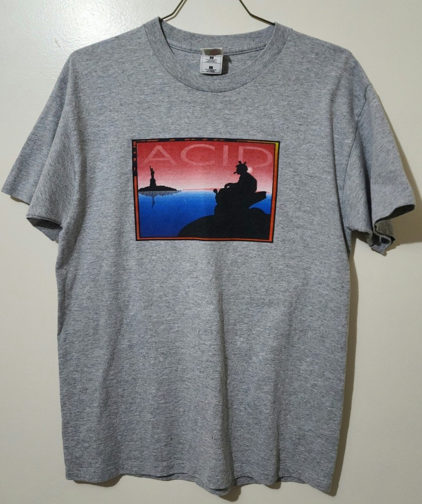 Vintage 1998 Acid Cigars Scott Chester OG Art Biker Statue of Liberty T-Shirt L