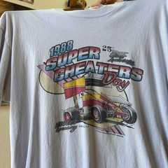 Vintage 1988 Super Cheaters Day Dirt Track Racing T-Shirt