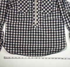 TOMMY HILFIGER Women XS Black and White Flannel Gold Zip-Up