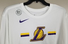 NIKE LOS ANGELES LAKERS NBA TEAM ISSUED LS SHIRT WHITE RARE NEW NWT (SIZE 3XL)