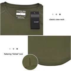 Mens Gym Workout Slim Fit Short Sleeve T-Shirt Cotton Performance Athletic Sh…