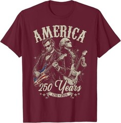 George Washington Lincoln Playing Guitar Abe Lincoln 250th T-Shirt