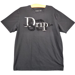 Hudson Outerwear Mens Snake Drip T-Shirt Black XL Short Sleeve Rhinestone Cotton