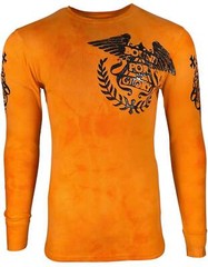 Archaic by Affliction Men’s Thermal Shirt Black Prayer Biker Tattoo